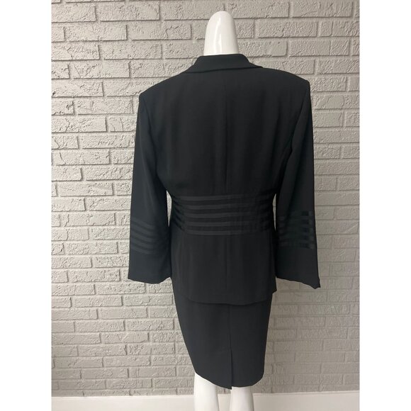 Positive Attitude Women Petite Black Ribbon Detail Dress and Jacket Set Size 12P - Picture 2 of 14